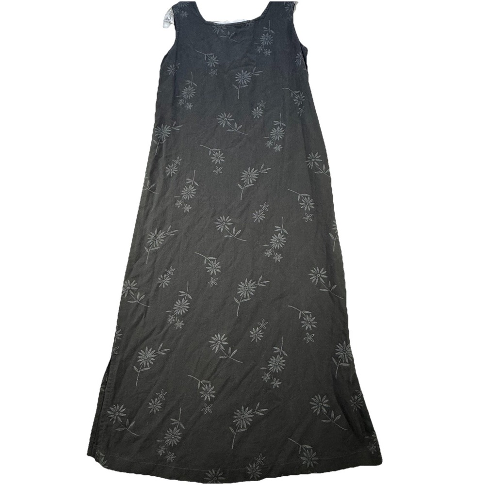 Vintage Russ Berens‎ Malibu Floral Dress Medium Lagenlook Earthy Boho 90s Midi
